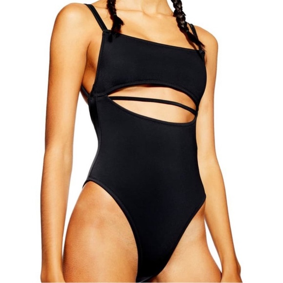 TopShop Split Middle Neoprene One Piece - Picture 1 of 6